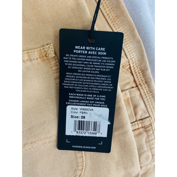 Hudson Denim Mini Skirt Women Sz 26 Yellow 100% Cotton Pocket Summer NWT - Picture 3 of 11